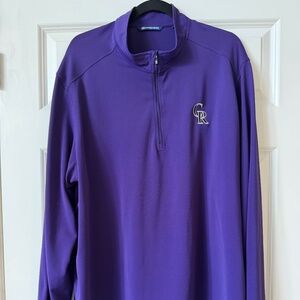 CUTTER & BUCK Colorado Rockies  Men's Quarter Zip Pullover, Size XXL